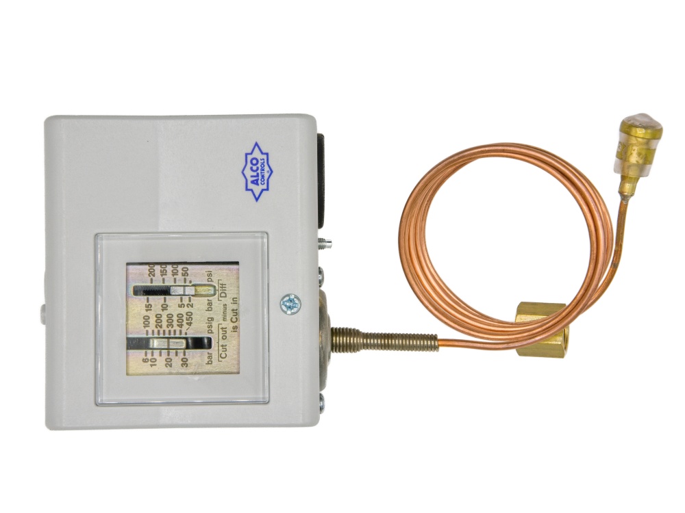 PS1 A5K High Pressure Adjustable Pressure Switch 6... 31bar, auto reset, capillary with nut A4370400