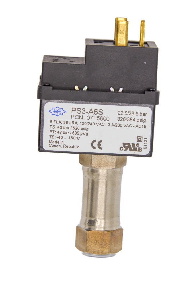 PS3 A6S Pressure Switch HP 22.5/26.5 bar, Automatic Reset, 7/16" UNF A0715600