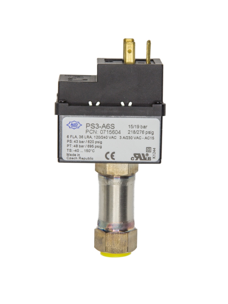 PS3 A6S Pressure Switch HP 15/19 bar, Auto Reset, 7/16" UNF A0715604