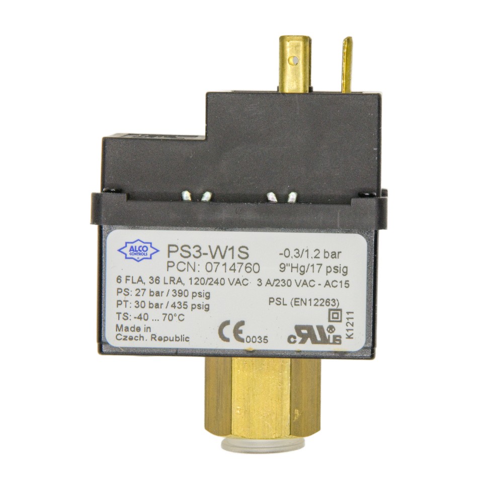 PS3 W1S LP pressostat, -0.3/1.2 bar, Auto Reset, 7/16" UNF A0714760