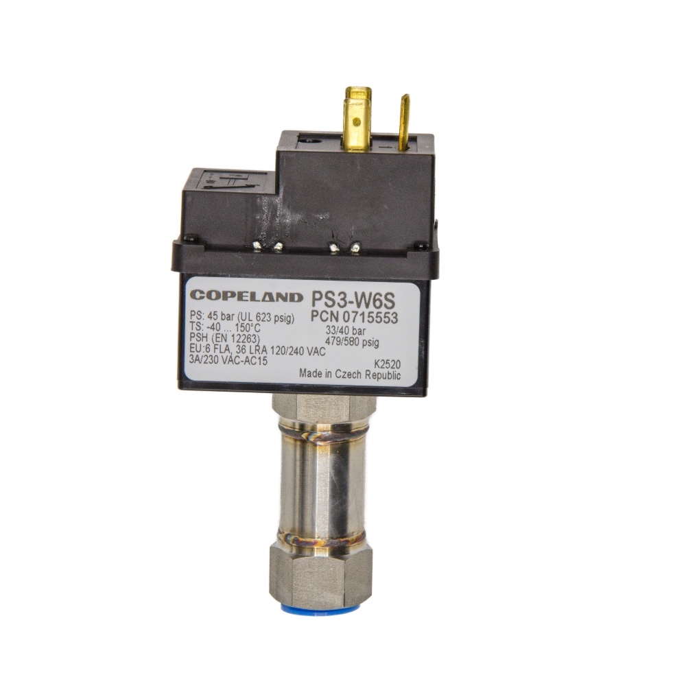 PS3 W6S HP pressostat, 40/33 bar, Auto Reset, 7/16" UNF A0715553