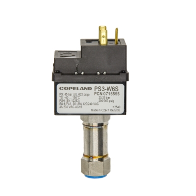 PS3 W6S HP pressostat, 20/25 bar, Auto Reset, 7/16" UNF A0715555