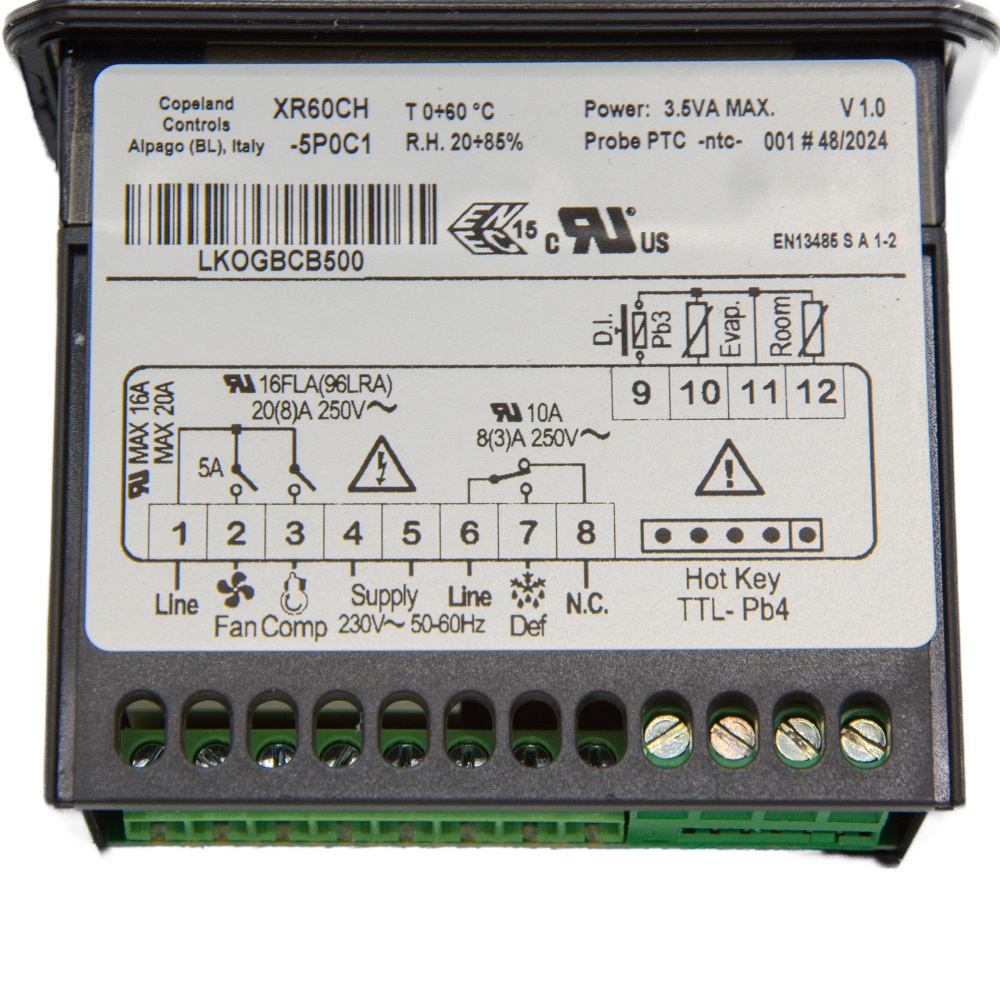 XR60CH 5P0C1 Cooling Controller, 230V, Panel, 3x Relay DIXR60CH5P0C1