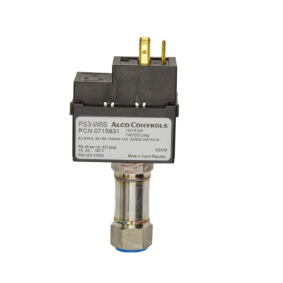 PS3 W6S HP pressostat, 10/14 bar, Auto Reset, 7/16" UNF A0715831