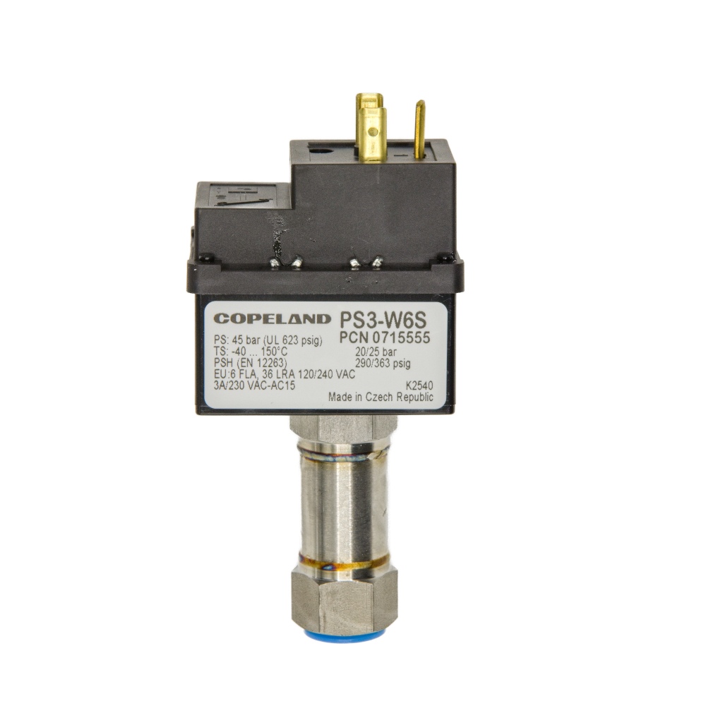 PS3 W6S HP pressostat, 20/25 bar, Auto Reset, 7/16" UNF A0715555