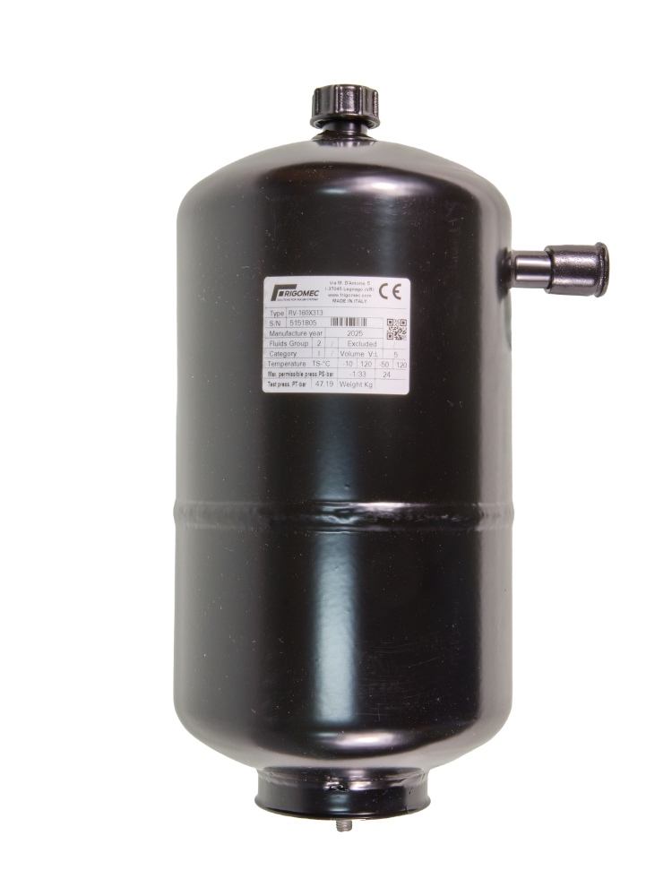 RV-160x313 Refrigerant receiver, 5L, 1" x 16mm, 33 Bar FM130.00558